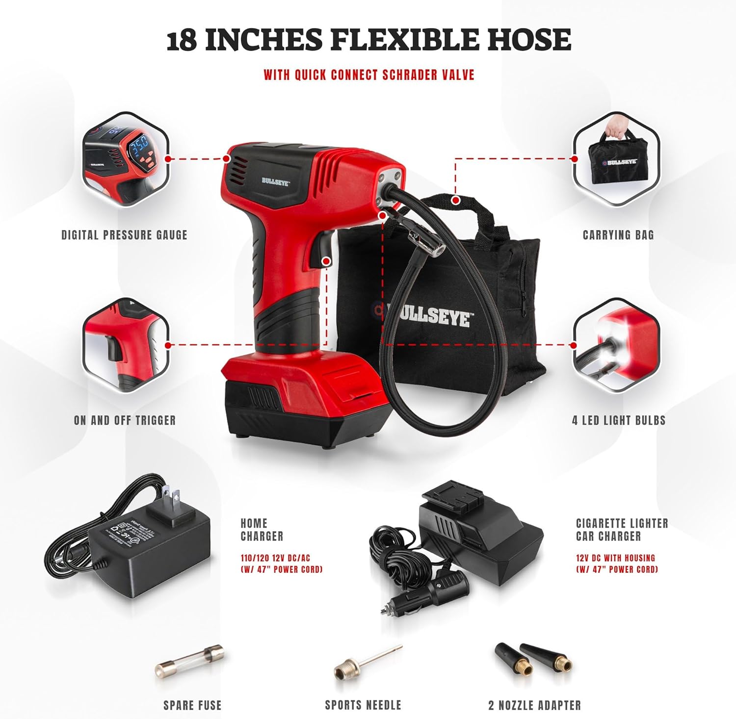 Bullseye Pro Max Deluxe 150PSI Tire Inflator photo 3