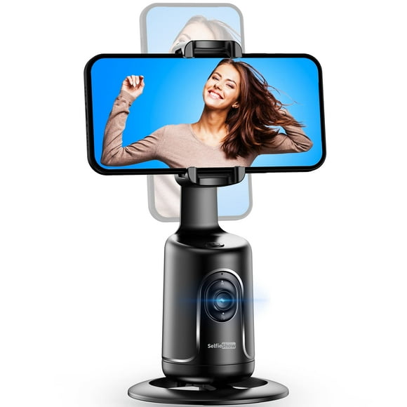 Soporte para teléfono con seguimiento automático, trípode con seguimiento facial automático, palo selfie inteligente portátil todo en uno, rotación 360, seguimiento rápido de rostros y objetos, soport