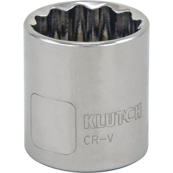 Klutch Socket, Metric, 25mm, 1/2in.-Drive, 12-Pt.