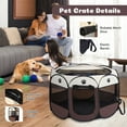 thumbnail image 7 of Huracan Foldable Pet Playpen 29" Large Dog Cat Playpen Portable Pet Exercise Tents for Dogs Cats Dog Kennel Cat Cage for Indoor Outdoor,Coffee and Beige, 7 of 7