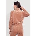 thumbnail image 4 of Women's Mock Neck Zip Front Velour Top, 4 of 4