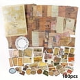 thumbnail image 1 of 100pcs/pack Vintage Collection Room Decorative Sticker Retro Plant Butterfly Scrapbooking Material Paper Label Diary Journal Planner, 1 of 6