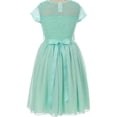 thumbnail image 2 of Big Girls' Lovely Floral Lace Chiffon Sparkling Rhinestone Flowers Girls Dresses Mint 14 (J20KS53), 2 of 3