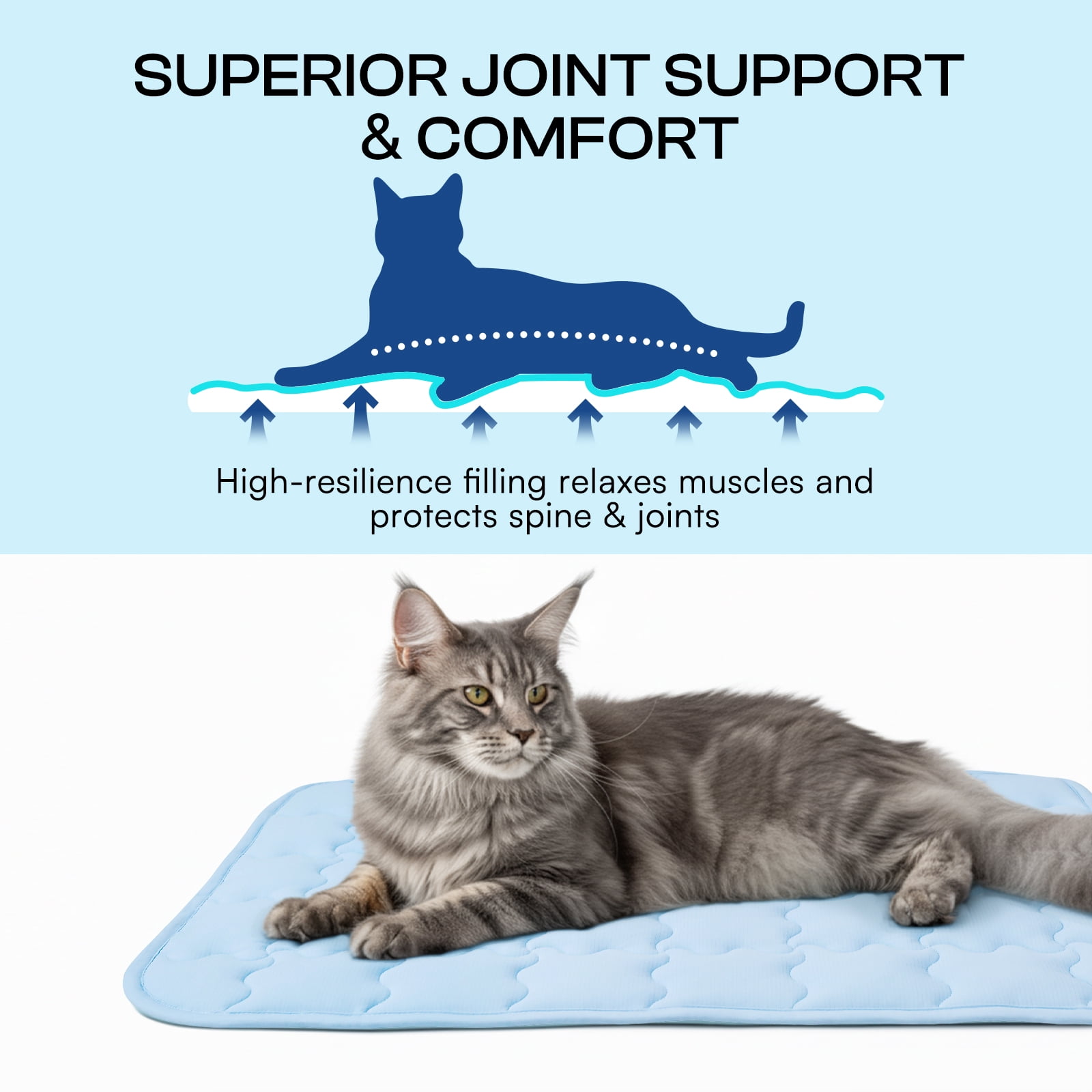 Premium Dog Cooling Mat Non-Slip Q-MAX>0.5 Self-Cooling Pad for Small Pet Cat Indoor Portable Kennel Puppy Bed for Summer Crate Pad for Dog Washable
