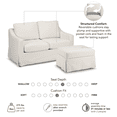 thumbnail image 3 of Bush Home Harper 57W Loveseat and Storage Ottoman with Slipcovers in Ivory Basketweave Fabric, 3 of 4