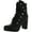 Pu Dark Grey/Black, variant on DKNY Womens Lenni  Flannel Faux Leather Ankle Boots