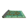 thumbnail image 2 of Ahgly Company Indoor Rectangle Geometric Turquoise Blue Traditional Area Rugs, 7' x 9', 2 of 4
