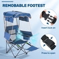 thumbnail image 6 of Slsy Camping Chair with Canopy&Footrest,Folding Camping Canopy Chair with Cooler Bag and Cup Holder,Outddor Portable Ergonomic Beach Chair for Adults Camping,Tailgates,Fishing, 6 of 9