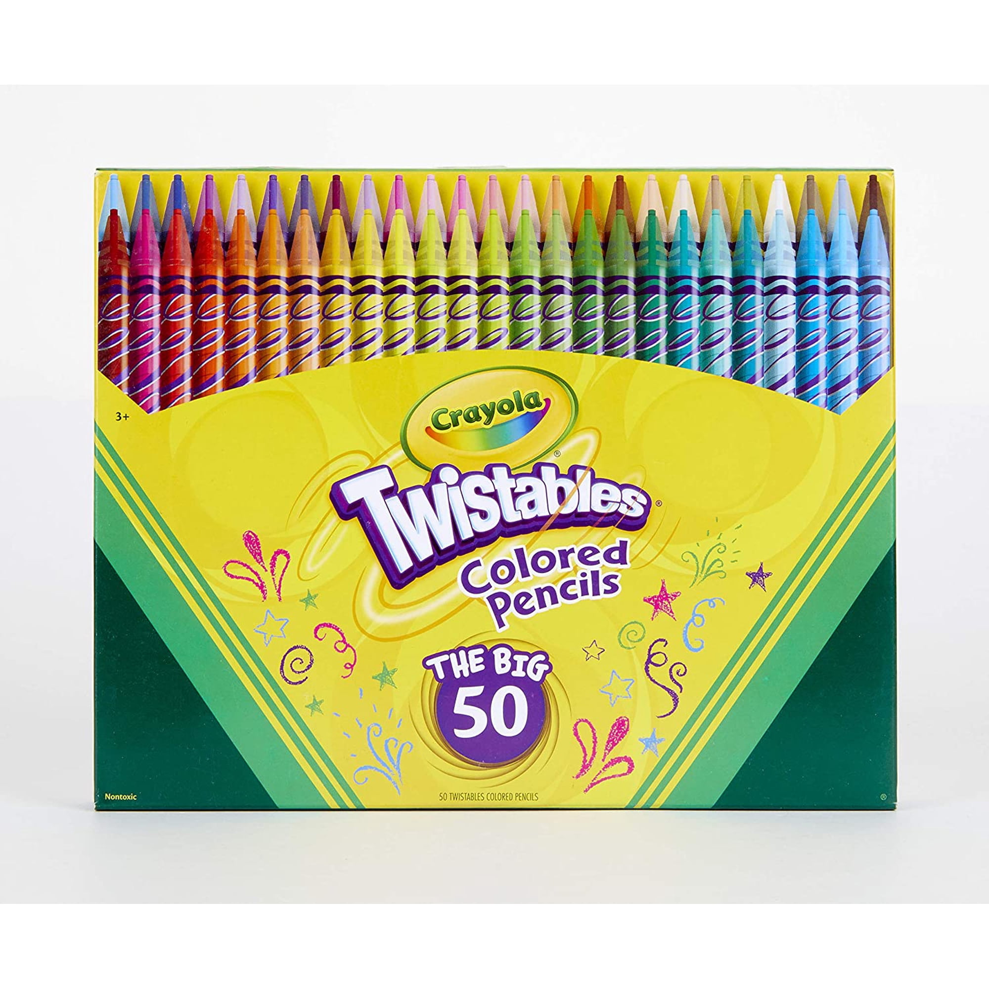Crayola Twistables Colored Pencil Set Art Supplies Gift for Kids 50 Count