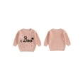 thumbnail image 3 of Elippeo Baby Girl Sweater 3 6 9 12 18 24 Months 3 Years Long Sleeve Crew Neck Letters Ghost Winter Warm Knit Pullover Sweater Halloween Clothes, 3 of 10