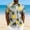 Gray, variant on Mens Yellow Hawaiian Shirt Short Sleeve Button Up - Beige Tropical Aloha Shirt with Pineapple Palm Tree Print, Stretch Quick-Dry for Beach & Vacation,Size XL