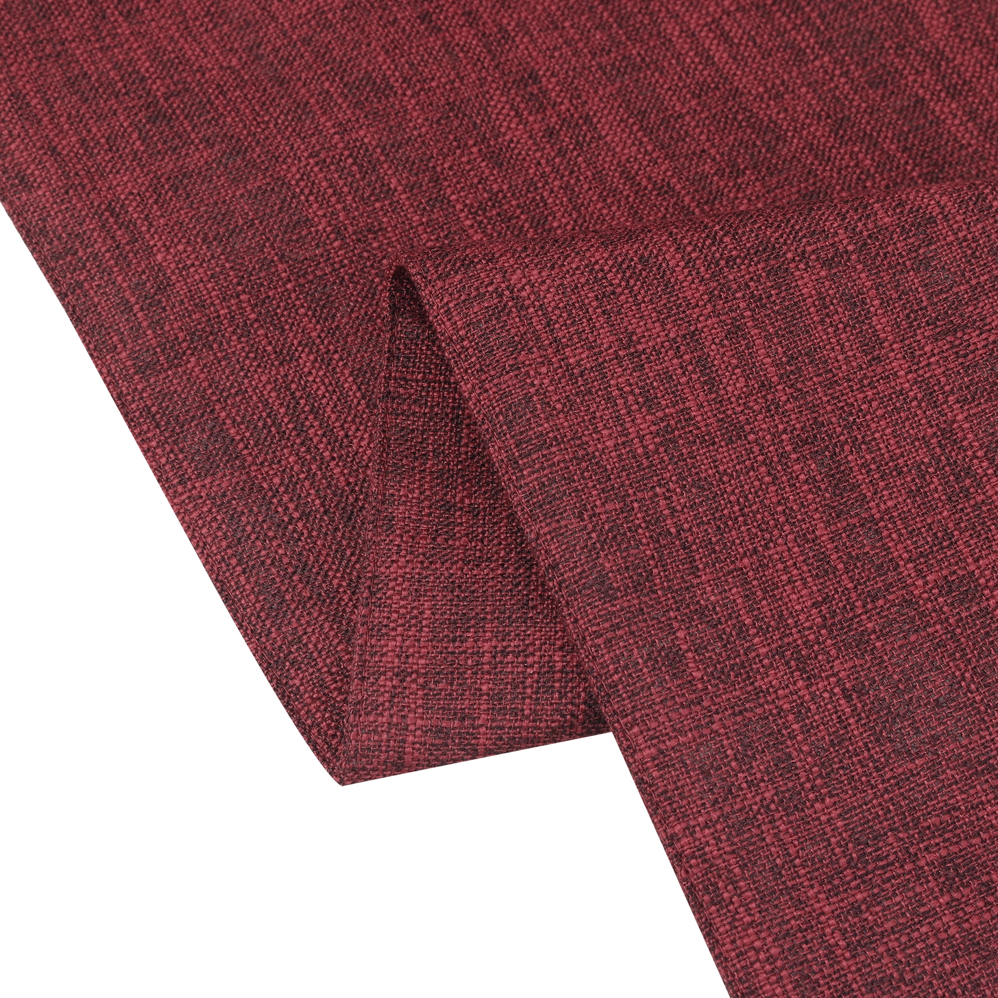 Unique Bargains 1 Pack Solid Color Table Runner Long Linen Table Banner Wine Red 12"x63"