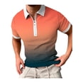 thumbnail image 3 of Txlixc - Polo de manga corta para hombre, cuello vuelto, diseño de patchwork, color degradado, con cremallera, informal Txlixc  Estilo de ocio, 3 of 9