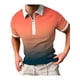 thumbnail image 3 of Txlixc - Polo de manga corta para hombre, cuello vuelto, diseño de patchwork, color degradado, con cremallera, informal Txlixc  Estilo de ocio, 3 of 9