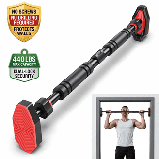JFIT, Deluxe Multi Exercise Doorway Pull-Up Bar, 40 Inch, Black