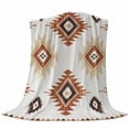 thumbnail image 6 of Orange Aztec Blanket Soft Cozy Warm Throw Blanket for Couch, Plush Fuzzy Flannel Fleece Blankets for Sofa, Southwest Neutral Abstract Geometric Art Bed Blankets Lightweight Gifts for Women, 40"x50", 6 of 9