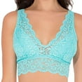 thumbnail image 1 of Women‘s Deep V Neck Lace Bralette Floral Padded Lace Long Line Wirefree Bra, 1 of 7