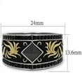 thumbnail image 2 of Mens Ring Luxurious Black Diamond wit Gold Design Stainless Steel Ring, 2 of 7