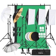ZCOER Photography Studio Lighting Kit, 800W 5500K Umbrella Softbox Continuous Light Kit for Product, Portrait and Video Shoot
