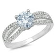 thumbnail image 2 of 1.27 ct Round Cut Natural Swiss Blue Topaz Solitaire with Accents Engagement Ring for Women in 18K White Gold, 2 of 2