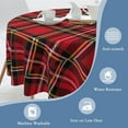 thumbnail image 4 of Red Black Plaids Tablecloth 60x60 Inch Round,Retro Christmas Plaid Waterproof Table Cloth Cover Decorative for Party and ​Camping Holiday Dinning Tabletop Home Décor, 4 of 7