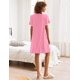 thumbnail image 4 of Pijama con botones Ekouaer de manga corta, camisones, color rosa, 4 of 5