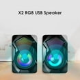 thumbnail image 4 of X2 Computer Speakers USB Powered 3Wx2 Bass Speakers with RGB Light for PC, 4 of 9