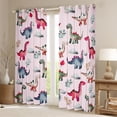 thumbnail image 2 of Castle Fairy Kawaii Dino Blackout Curtains Set of 2 (52x84 Each),Animal Window Curtains, 2 of 6