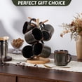 thumbnail image 6 of Vesteel Ceramic Coffee Mug Set of 6, 12 Ounce Porcelain Stoneware Mug with Handles, Catering Coffee Cups for Coffee, Tea, Hot Cocoa, Milk, Microwave and Dishwasher Safe, Blackish Green, 6 of 9