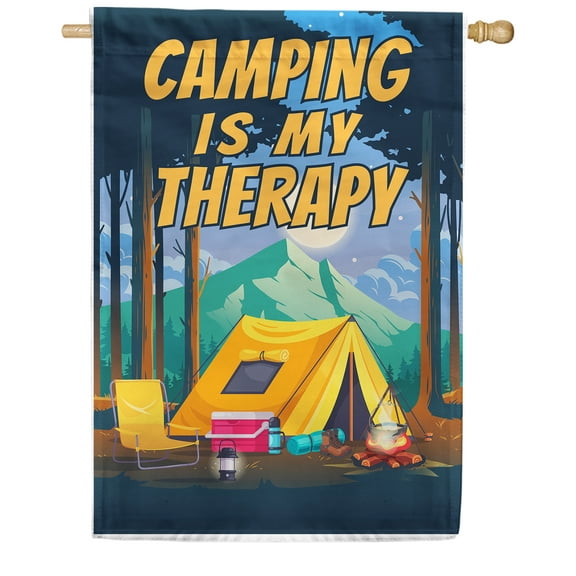America Forever Camping House Flag 28 x 40 Inch Double Sided Tent Camping Flags for Campers Seasonal Yard Outdoor Decorative Flag
