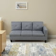 thumbnail image 2 of MAYEERTY 66.5" Linen 3-Piece Living Room Sofa Set，Gray, 2 of 5