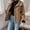 Camel, variant on Women's Single Breasted Sherpa Jacket Notch Lapel Fleece Lined Coat Button Front Winter Warm American Style Vintage Outerwear Top for Women White L