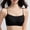 Black, variant on Seamless Womens Bra Wire-Free Molded Jelly Solid Square Neck Spaghetti Straps U-Back Everyday Size L