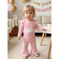 thumbnail image 5 of Cjfdfy Newborn Baby Girls Half First Birthday Outfit 1 / 2 Cake Embroidery Long Sleeve Striped Romper With Bell Bottom 1/2 Birthday Girl Clothes 1St Birthday Girl Outfit, 5 of 9