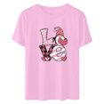 thumbnail image 4 of Meichang T-Shirts pour Femmes Chemise de la Saint-Valentin Manches Courtes T-Shirts Graphiques Cœur d'Amour T-Shirts de Vacances Hauts de la Saint-Valentin Manches Courtes Col Rond Blouses, 4 of 6