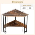 thumbnail image 3 of Costway Triangle Computer Desk Corner Desk Home Office w/Power Outlets USB Ports Rustic, 3 of 10
