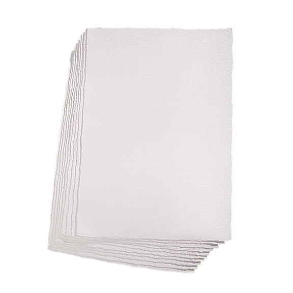 COOLHOOD 10 Sheets 300g Cotton Deckle Edges Thick White Art Paper Set For Watercolor Sketching Drawing Practice Premium Qualities