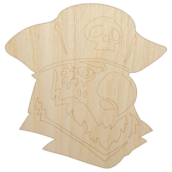 Pirate Parrot Bird with Hat Wood Shape Unfinished Piece Cutout Craft DIY Projects - 4.70 Inch Size - 1/8 Inch Thick