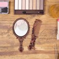 thumbnail image 1 of FENGGUIQU 1Jgo Espejo Pequeño Portátil Con Peine Marrón Moderno Para Maquillaje Y Almacenaje, 1 of 6