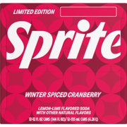 Sprite Winter Spiced Cranberry Soda Pop, 12 fl oz, 12 Pack Cans