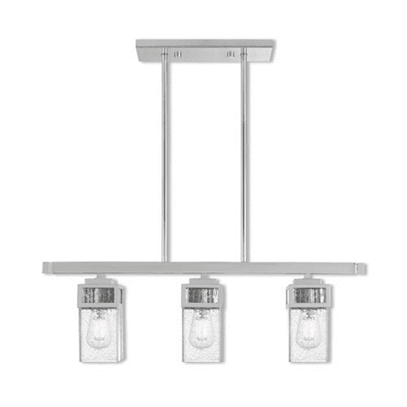 

World of Crystal Chennai Island Lighting 5in Polished Chrome Steel 3-light