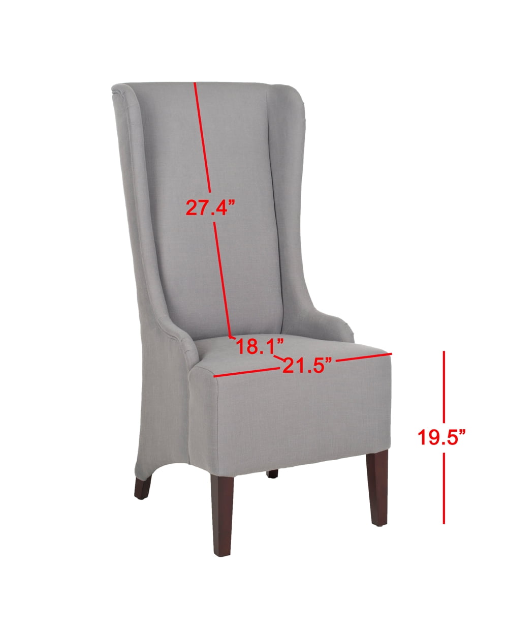 SAFAVIEH Becall Transitional Fabric Solid Dining Parsons Chair, Arctic Grey