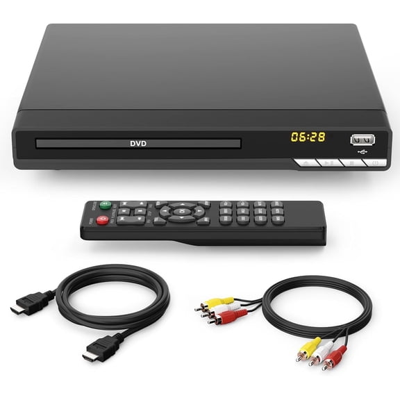 1080P HD DVD Player for TV with HDMI, Region Free,CD Player for Home, Plays All Regions and Formats