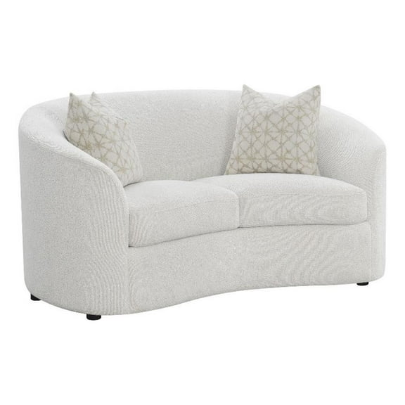 Pemberley Row Boucle Latte Loveseat Rectangular Stationary 65.5" x 40" x 33" Unassembled