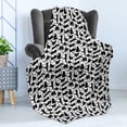 thumbnail image 4 of Cat Soft Flannel Fleece Throw Blanket, Cats Yellow Eyes in Different Positions Paw Traces Playful Feline Animal, Cozy Plush for Indoor and Outdoor Use, 50" x 70", Black White, by Ambesonne, 4 of 5