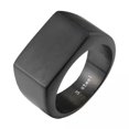 thumbnail image 5 of QQTDFG Men Women Black Stainless Steel Signet Ring Band Wedding Jewelry Size 8-12-Silver-12, 5 of 8