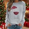 thumbnail image 2 of asdoklhq Sweaters for Women Christmas Printed Fashionable Loose Casual Long Sleeved Top Rregular Sleeve Sweatshirt Gray 2X, 2 of 5