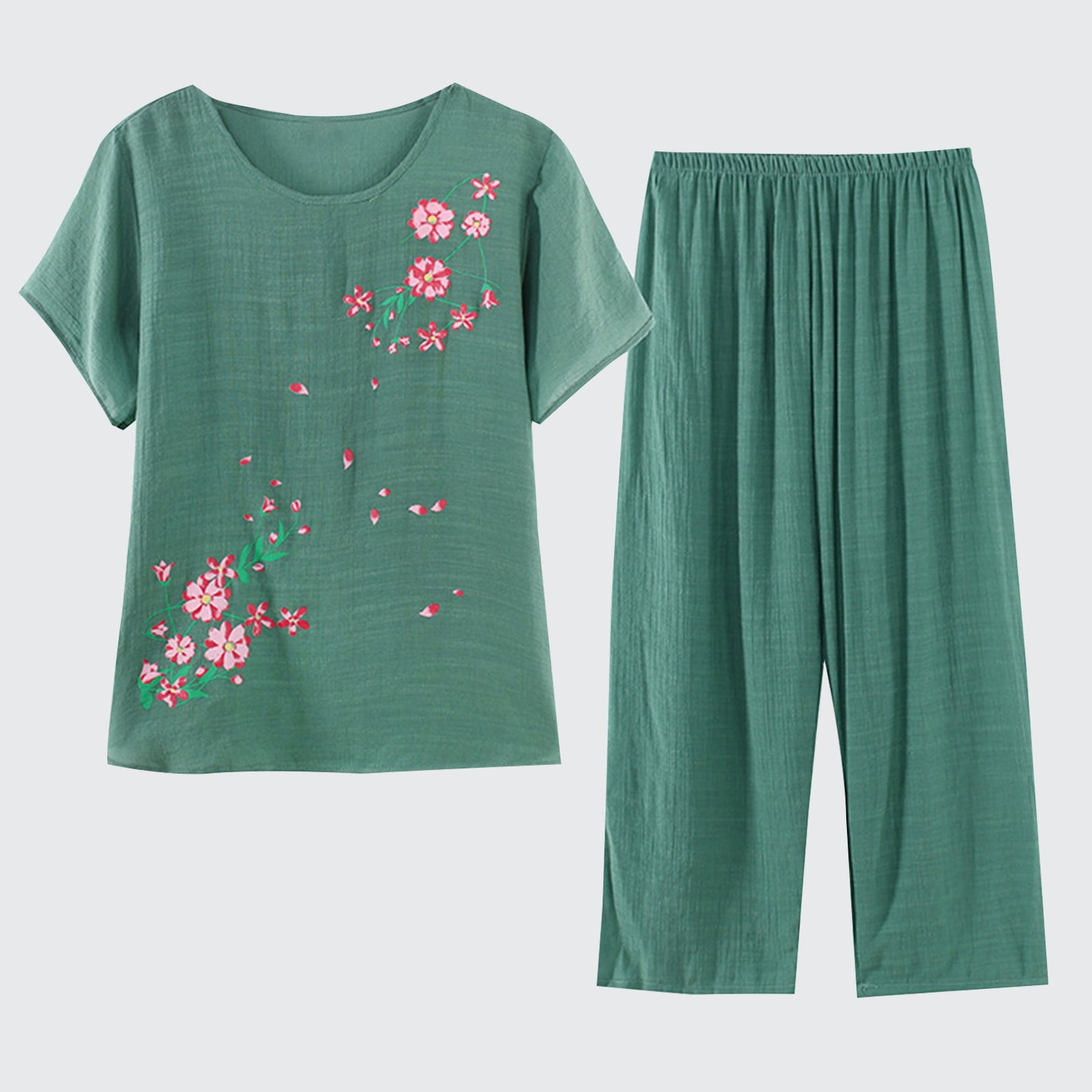 Womens short sleeve cotton pajamas sale