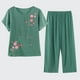 zanvin Vêtements de Nuit Mignons pour Femmes avec Pantalon Pyjama Sets Manches Courtes Coton Pjs Sets, Green, XL – image 1 sur 6