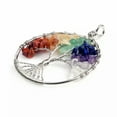 thumbnail image 4 of K-KED 7 Chakra Gemstone Tree of Life Pendant Necklace Healing Energy Christmas Gift-Silver, 4 of 9